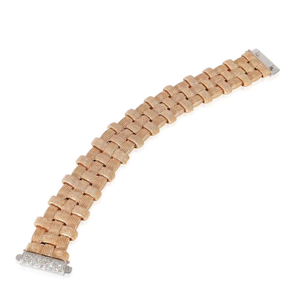 Roberto Coin Appassionata Bracelet in 18k Rose Gold 0.28 Ctw Diamond Clasp