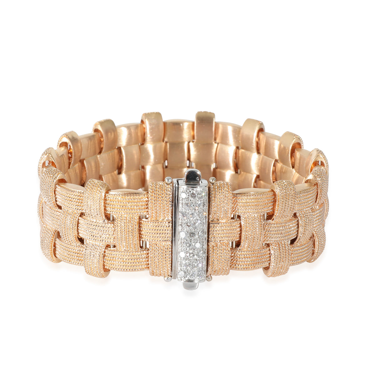 Roberto Coin Appassionata Bracelet in 18k Rose Gold 0.28 Ctw Diamond Clasp