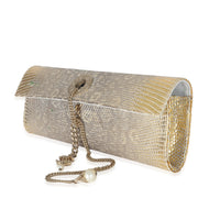 Vintage Gold Lizard Tube Flap Clutch