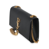 Black Smooth Leather Small Kate Tassel Bag