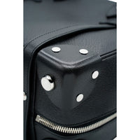 Black Leather Weekender Mini Suitcase