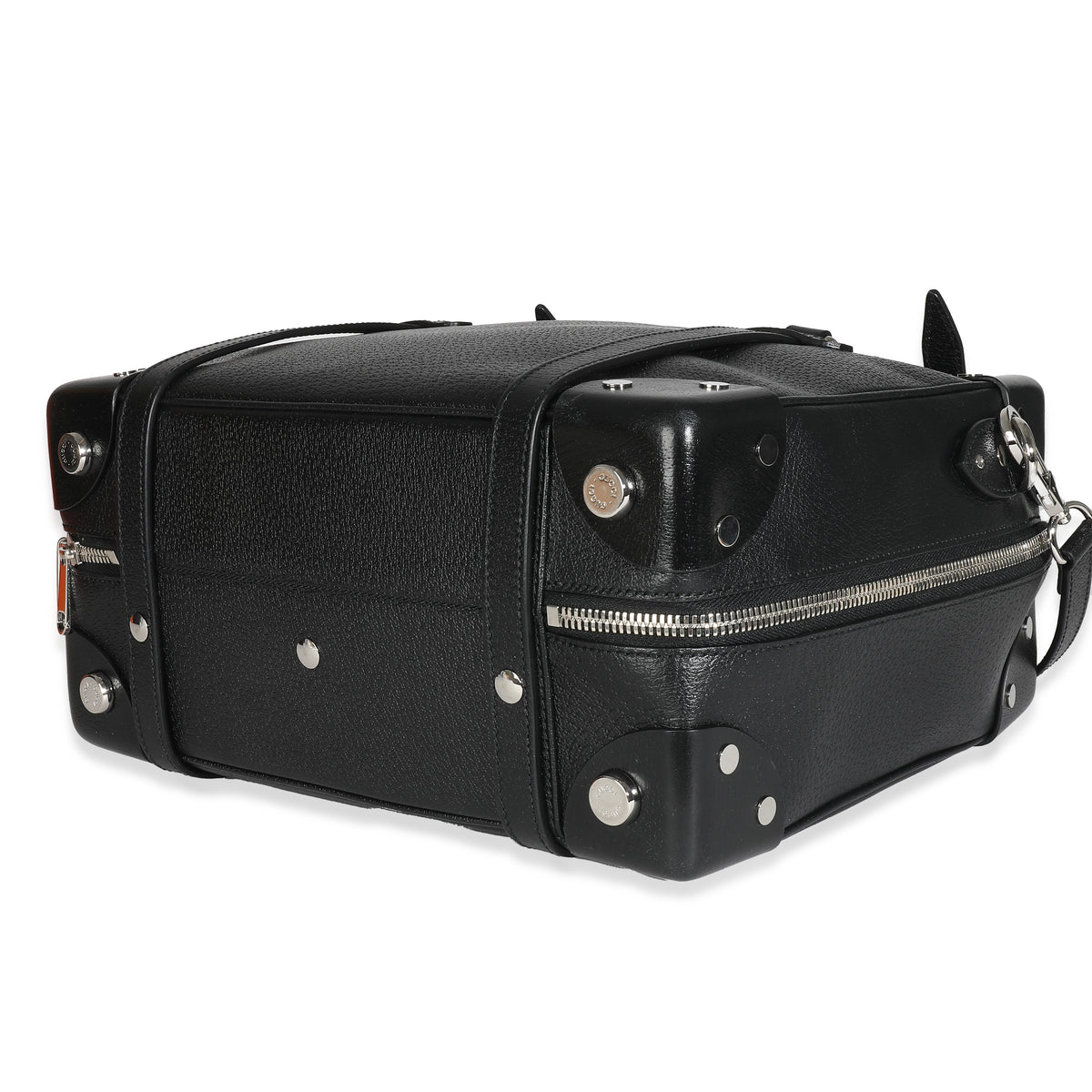 Black Leather Weekender Mini Suitcase