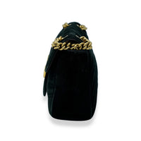 Black Matelassé Velvet Small Marmont Shoulder Bag