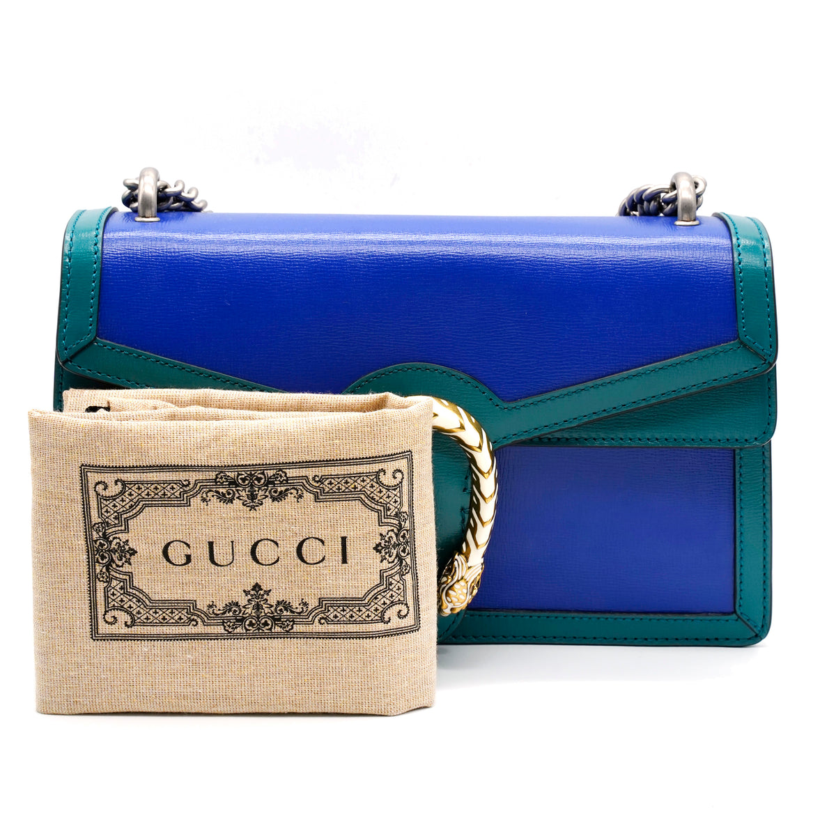 Blue Green Calfskin Small Dionysus Bag