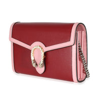 Pink White Leather Dionysus Chain Wallet