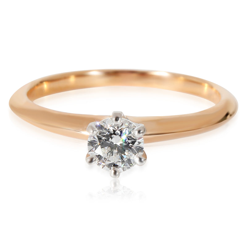 Tiffany & Co. Diamond Engagement Ring in 18k Pink Gold/Platinum F IF 0.3 CTW