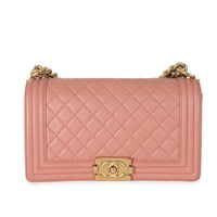 Pink Quilted Caviar Old Medium Boy Bag