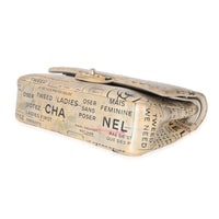 Limited Edition Graffiti Newspaper Print Medium Double Flap Bag