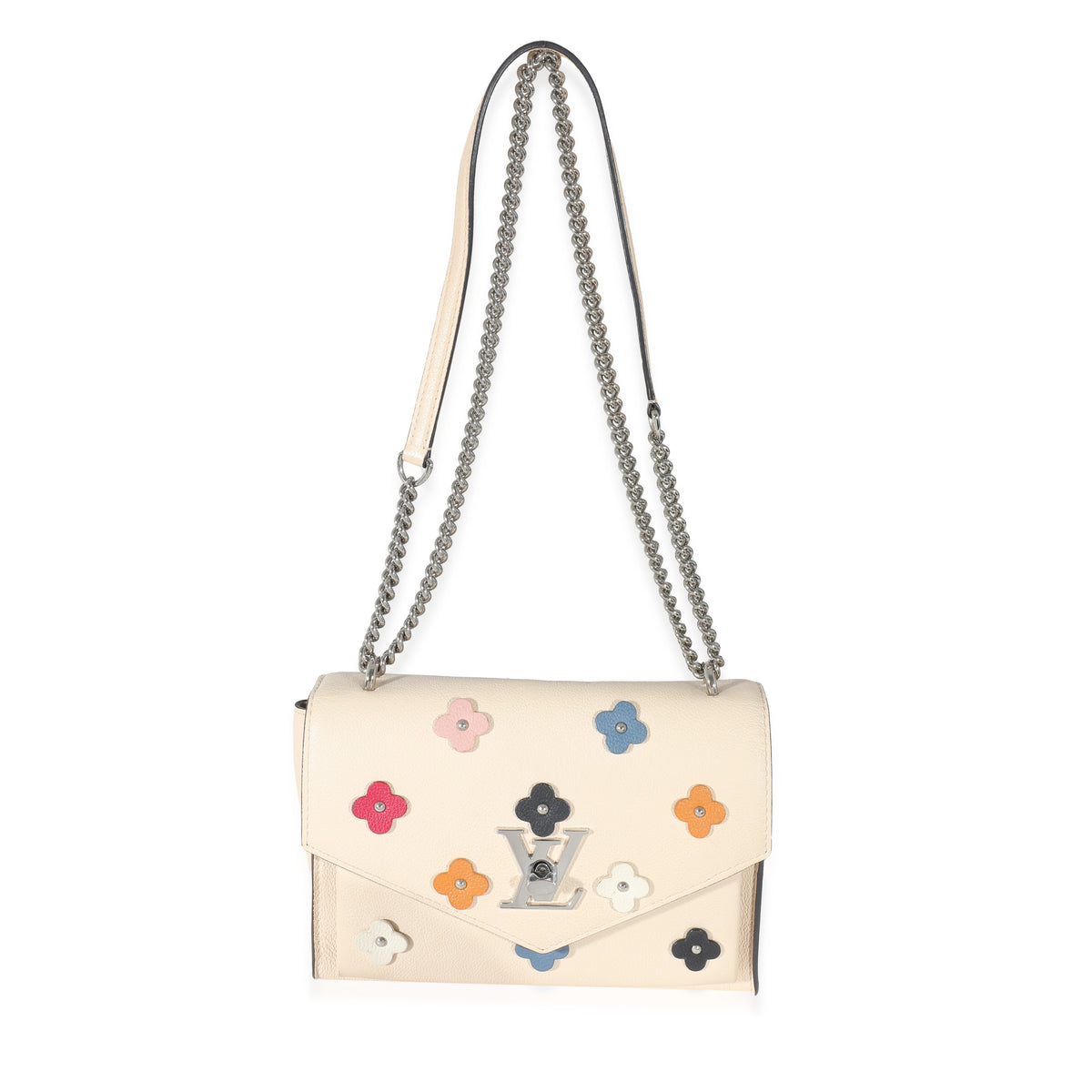 Louis Vuitton White Leather Mylockme Fleurs BB