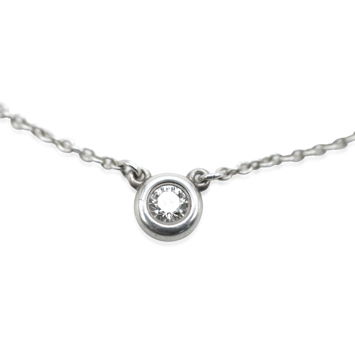 Elsa Peretti Diamond By The Yard Single Diamond Pendant in Silver