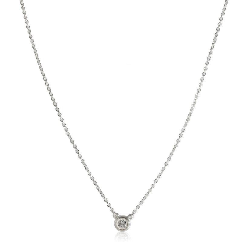 Elsa Peretti Diamond By The Yard Single Diamond Pendant in Silver