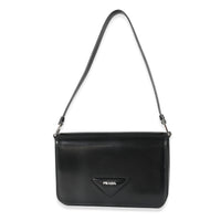 Black Brushed Leather Shoulder Bag