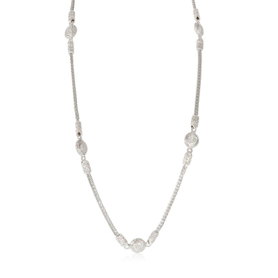 5 Station Diamond Necklace in Sterling Silver 1.20 CTW