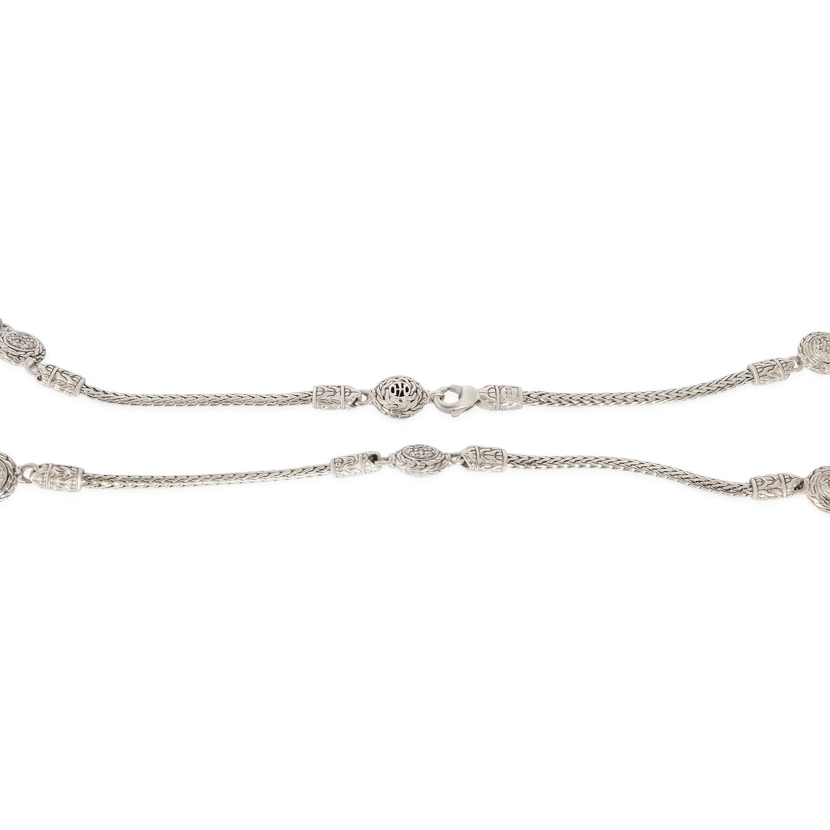 5 Station Diamond Necklace in Sterling Silver 1.20 CTW