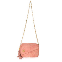 Pink Suede Bijoux Chain Camera Bag