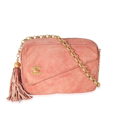 Pink Suede Bijoux Chain Camera Bag