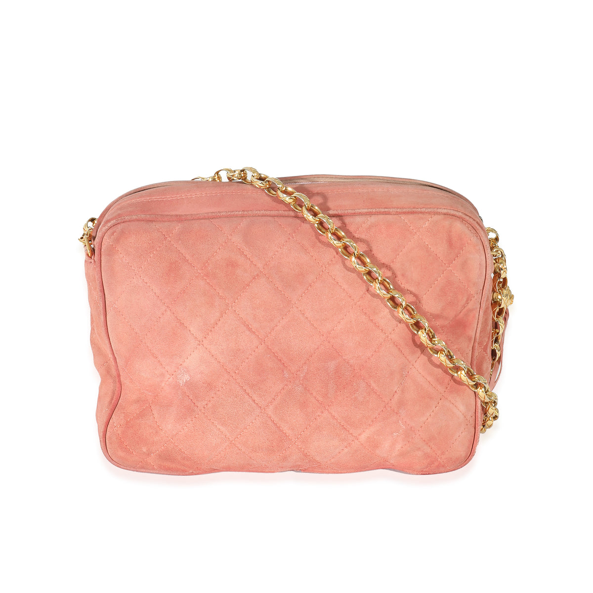Pink Suede Bijoux Chain Camera Bag