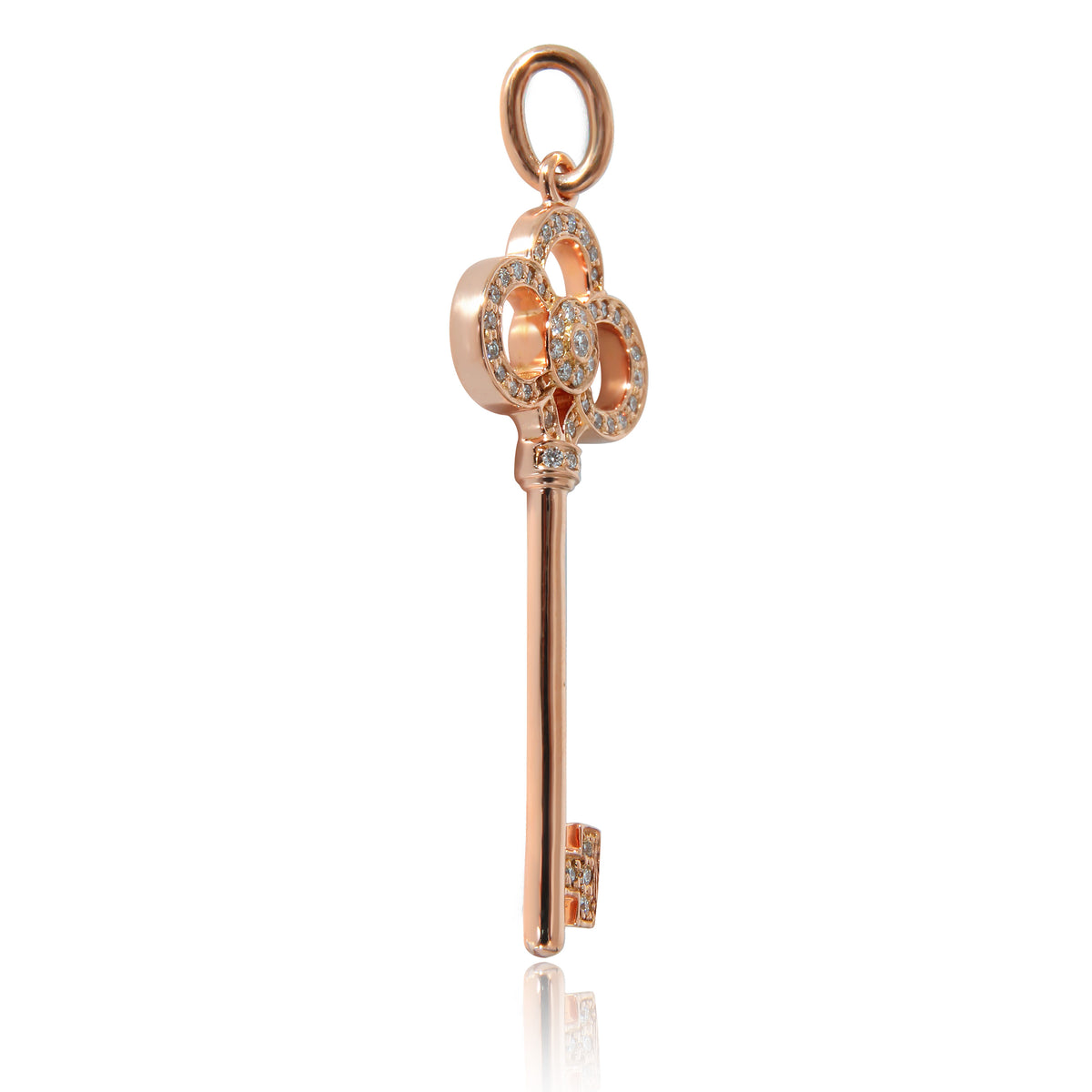 Key Pendant in 18K Rose Gold 0.11 CTW