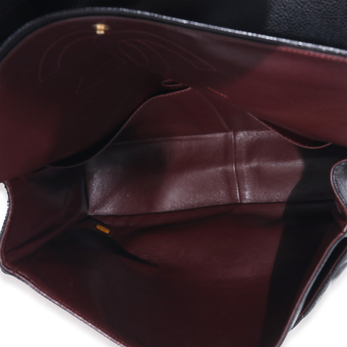 Black Caviar Maxi Double Flap Handbag