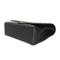 Black Caviar Maxi Double Flap Handbag