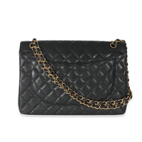 Black Caviar Maxi Double Flap Handbag