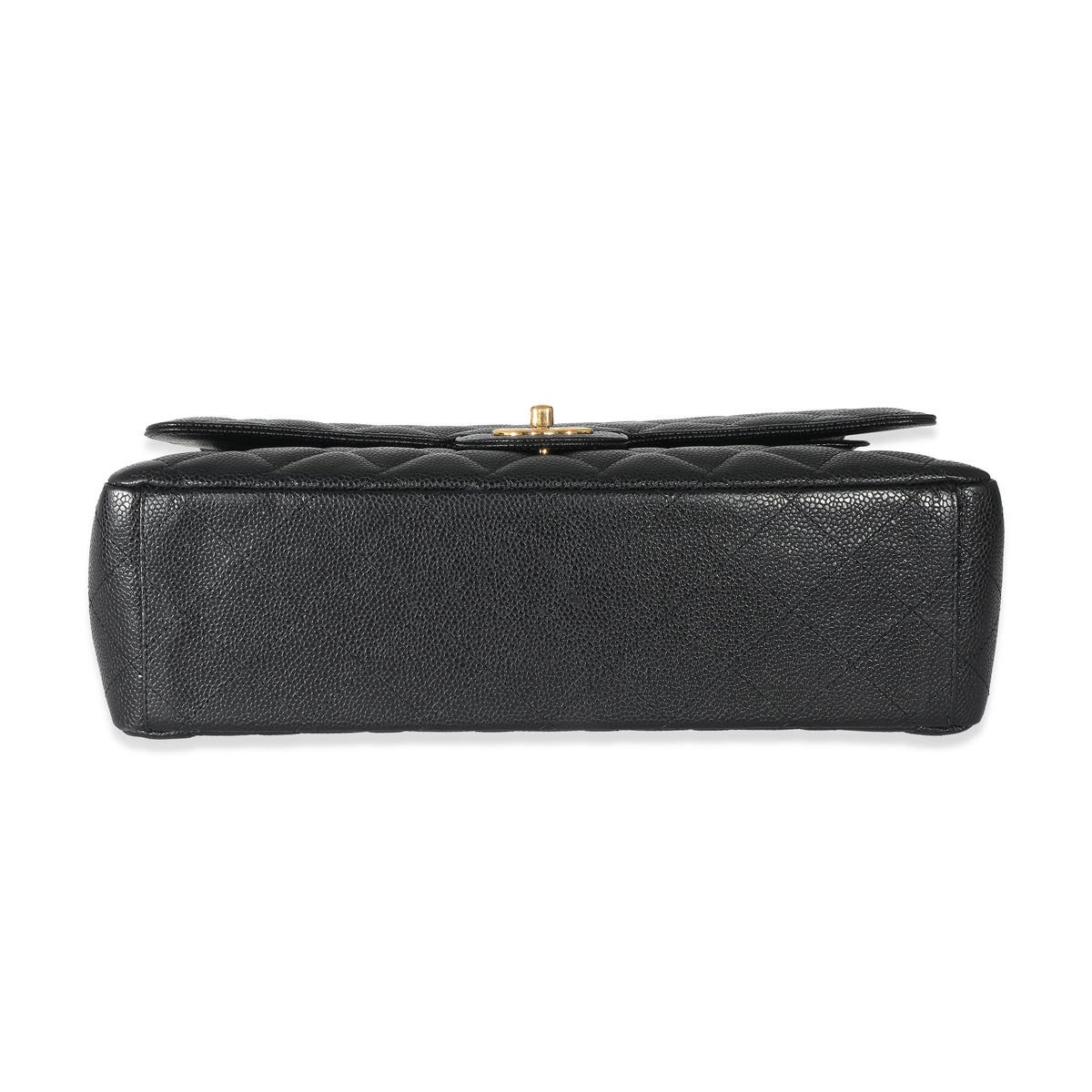 Black Caviar Maxi Double Flap Handbag