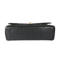 Black Caviar Maxi Double Flap Handbag