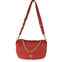 Red Suede Paris In Rome Messenger Bag