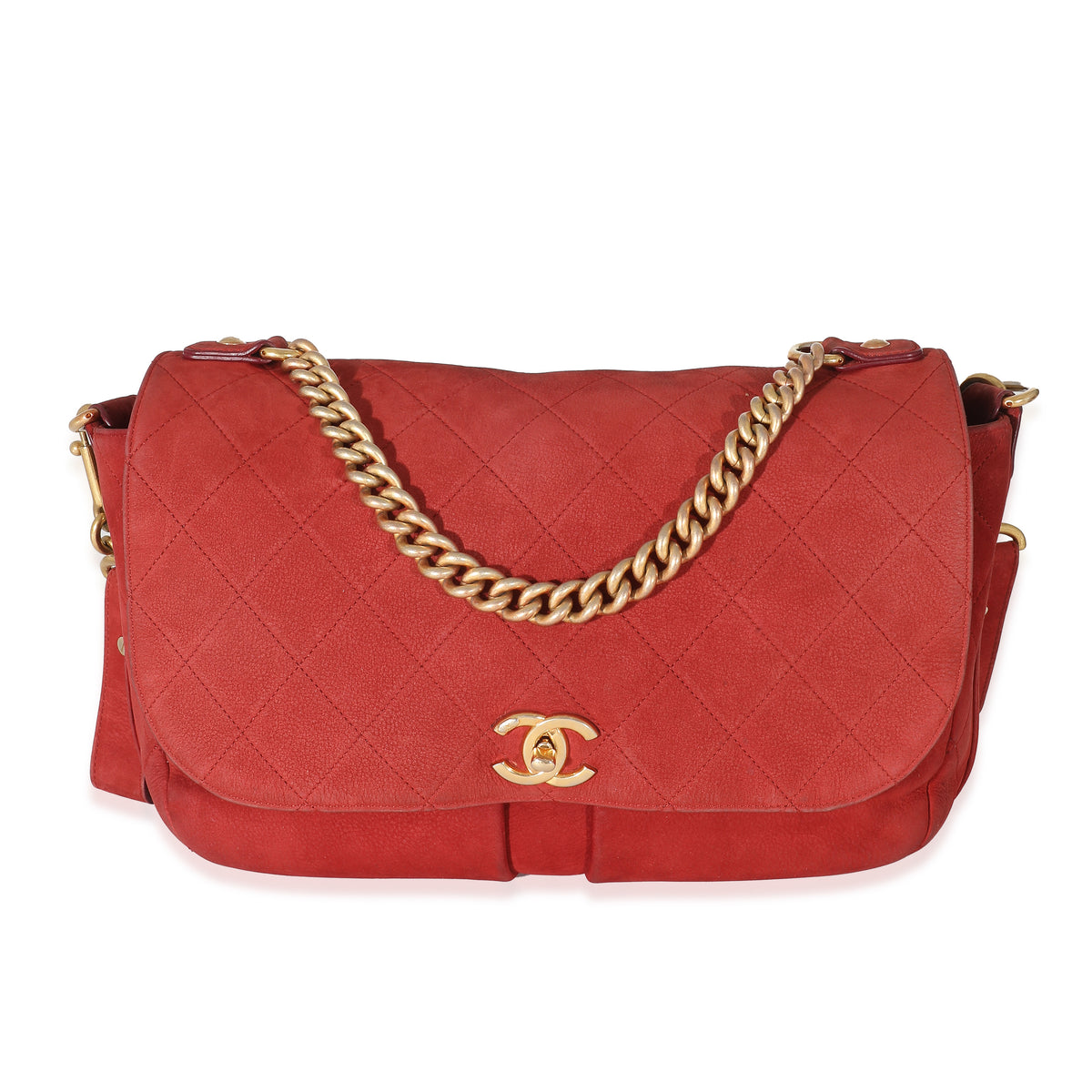 Red Suede Paris In Rome Messenger Bag