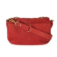 Red Suede Paris In Rome Messenger Bag