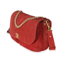 Red Suede Paris In Rome Messenger Bag