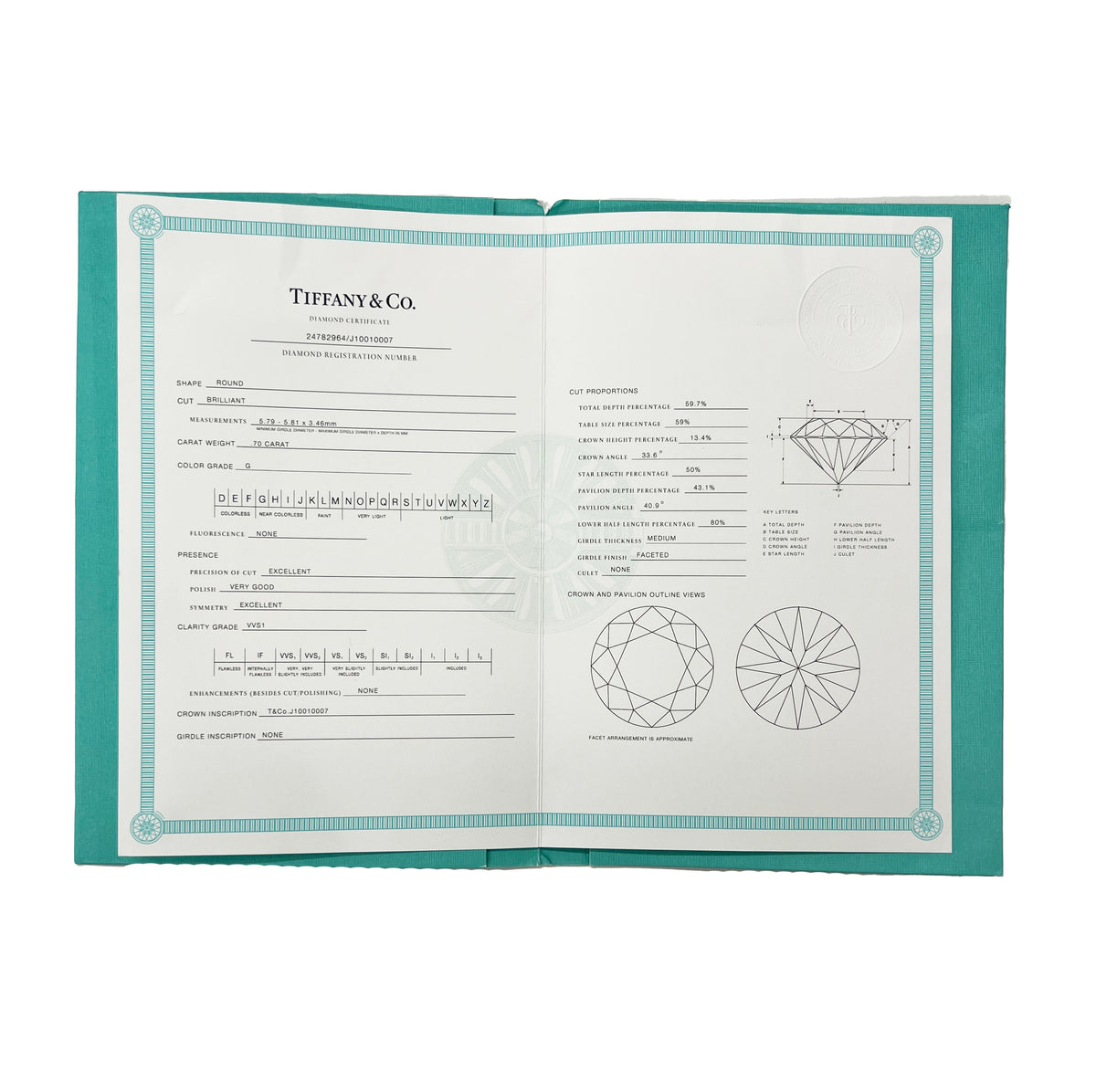 0.7 ct Round Brilliant Diamond Engagement Ring