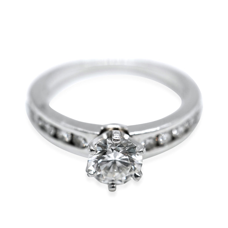 Tiffany & Co. Diamond Engagement Ring in Platinum G VVS1 1.05 CTW
