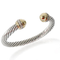 Cable Classic Bracelet in 18k Yellow Gold/Sterling Silver 0.48 CTW