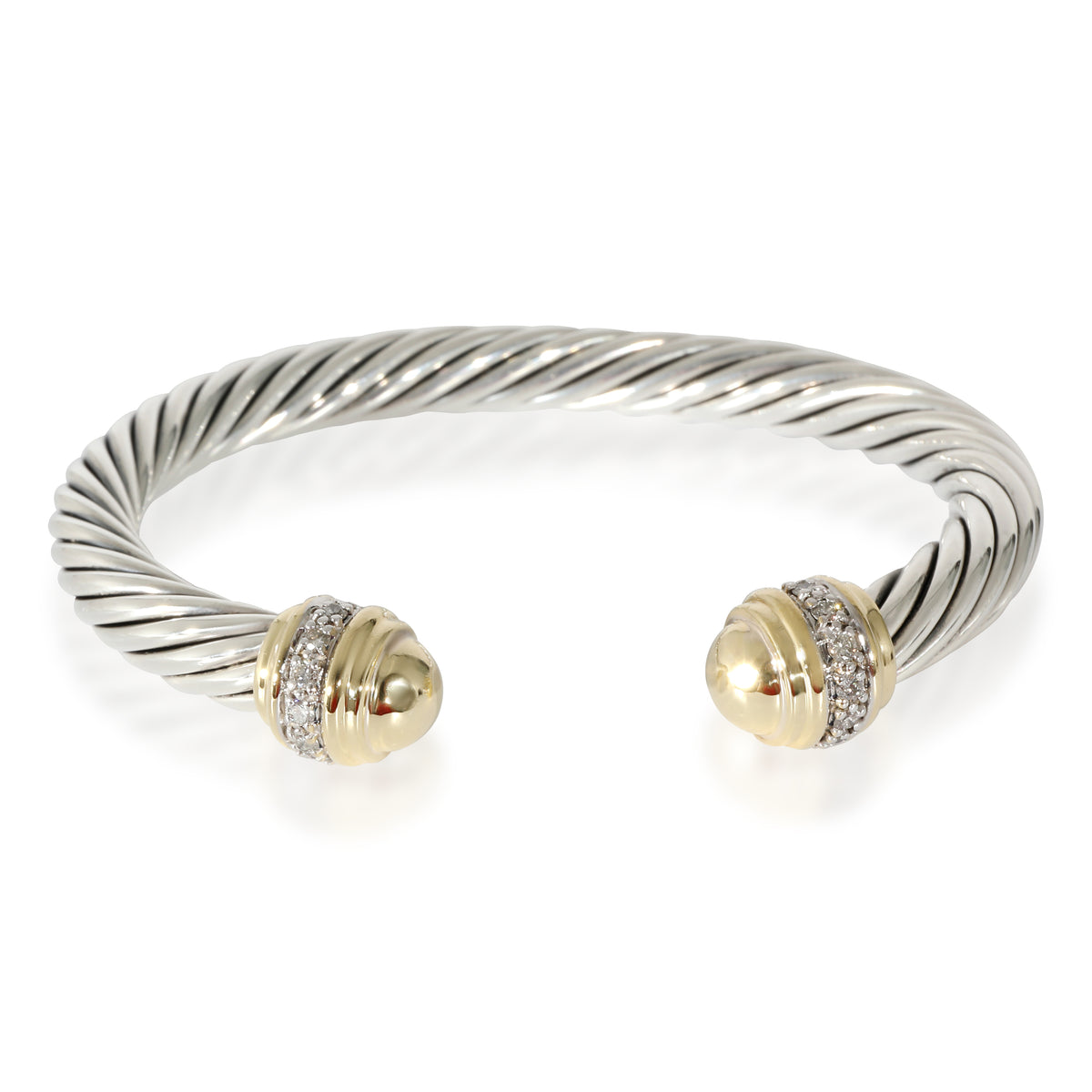 Cable Classic Bracelet in 18k Yellow Gold/Sterling Silver 0.48 CTW