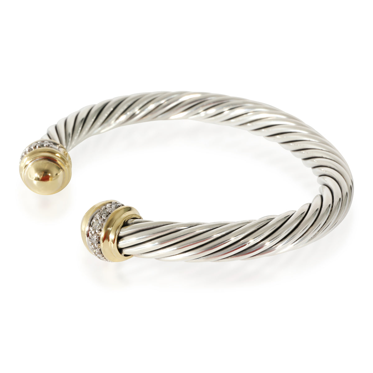 Cable Classic Bracelet in 18k Yellow Gold/Sterling Silver 0.48 CTW