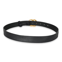 Black Leather Gold Double G Buckle Belt
