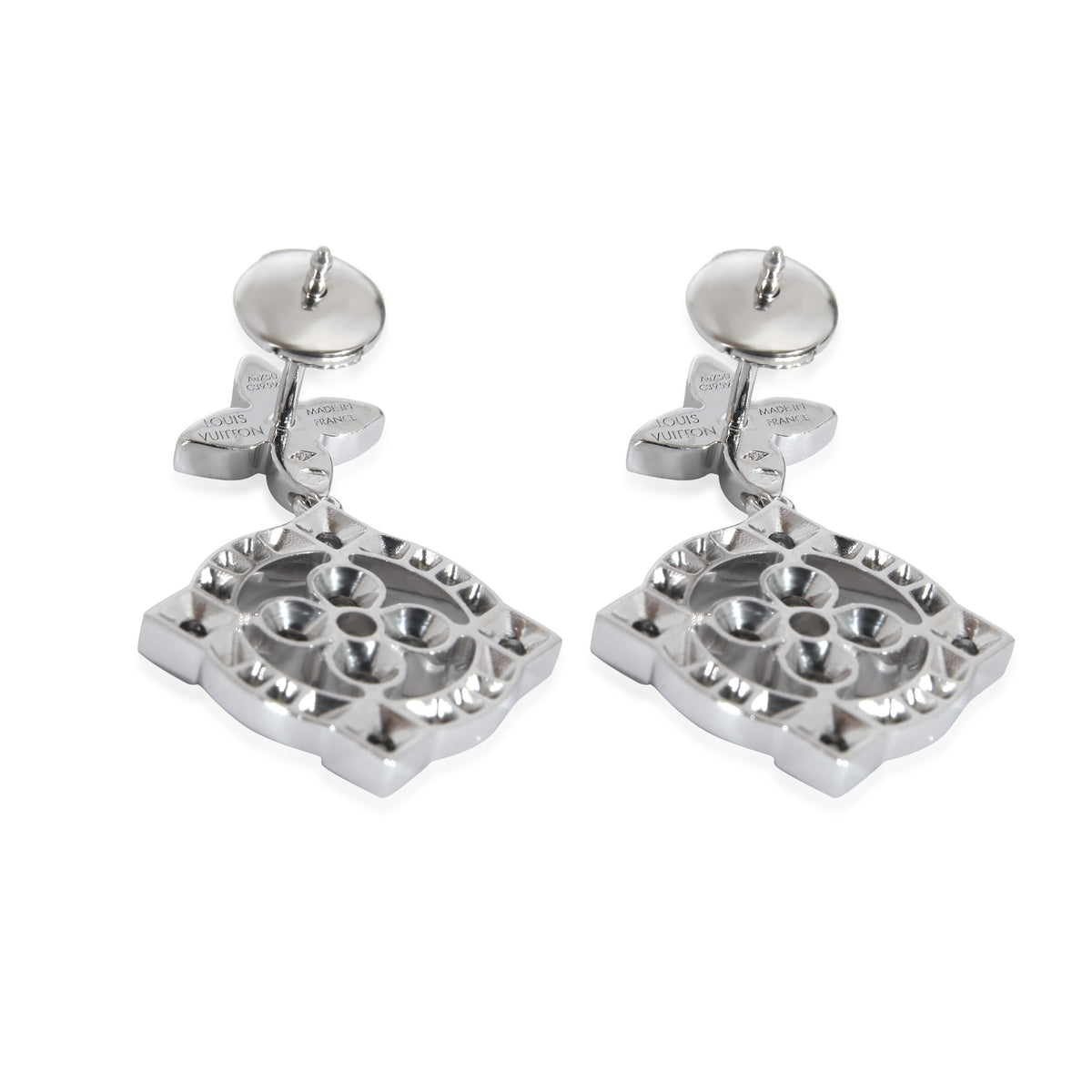 Dentelle Earrings in 18K White Gold 0.80 Ctw