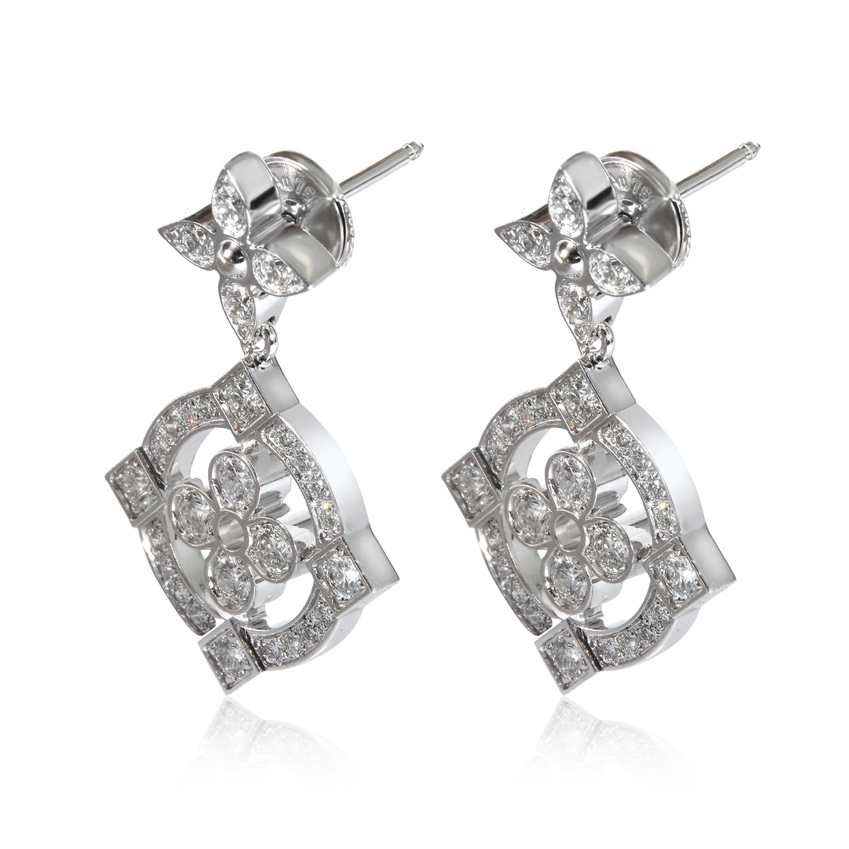 Dentelle Earrings in 18K White Gold 0.80 Ctw