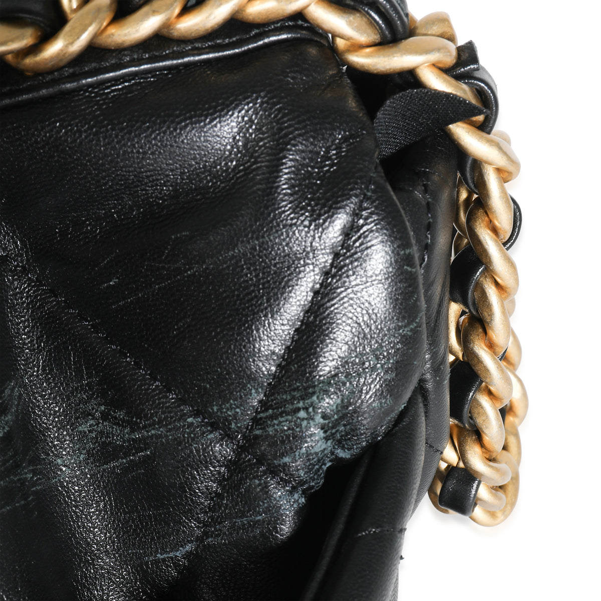 Black Shiny Lambskin Chanel 19 Flap Bag