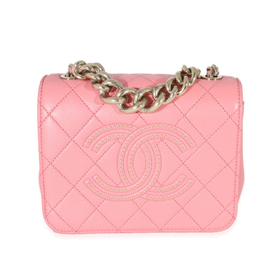 Pink Quilted Calfskin Beauty Begins Flap Bag