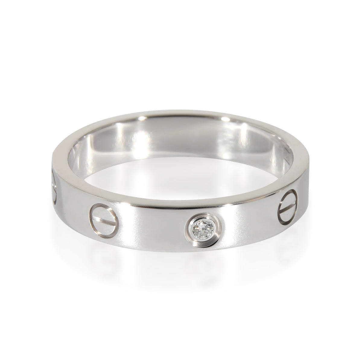 Cartier Love Wedding Band in 18k White Gold 0.02 CTW