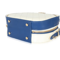 Navy White Crumpled Calfskin Vanity Case