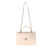 Pink Quilted Lambskin Medium Trendy CC Dual Top Handle Bag