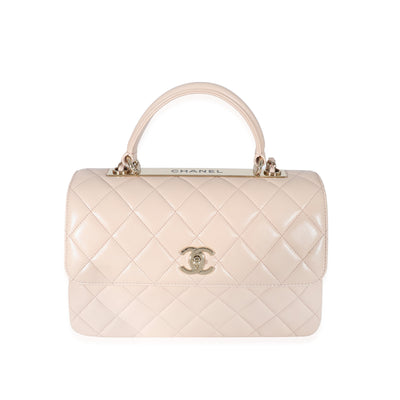 Pink Quilted Lambskin Medium Trendy CC Dual Top Handle Bag