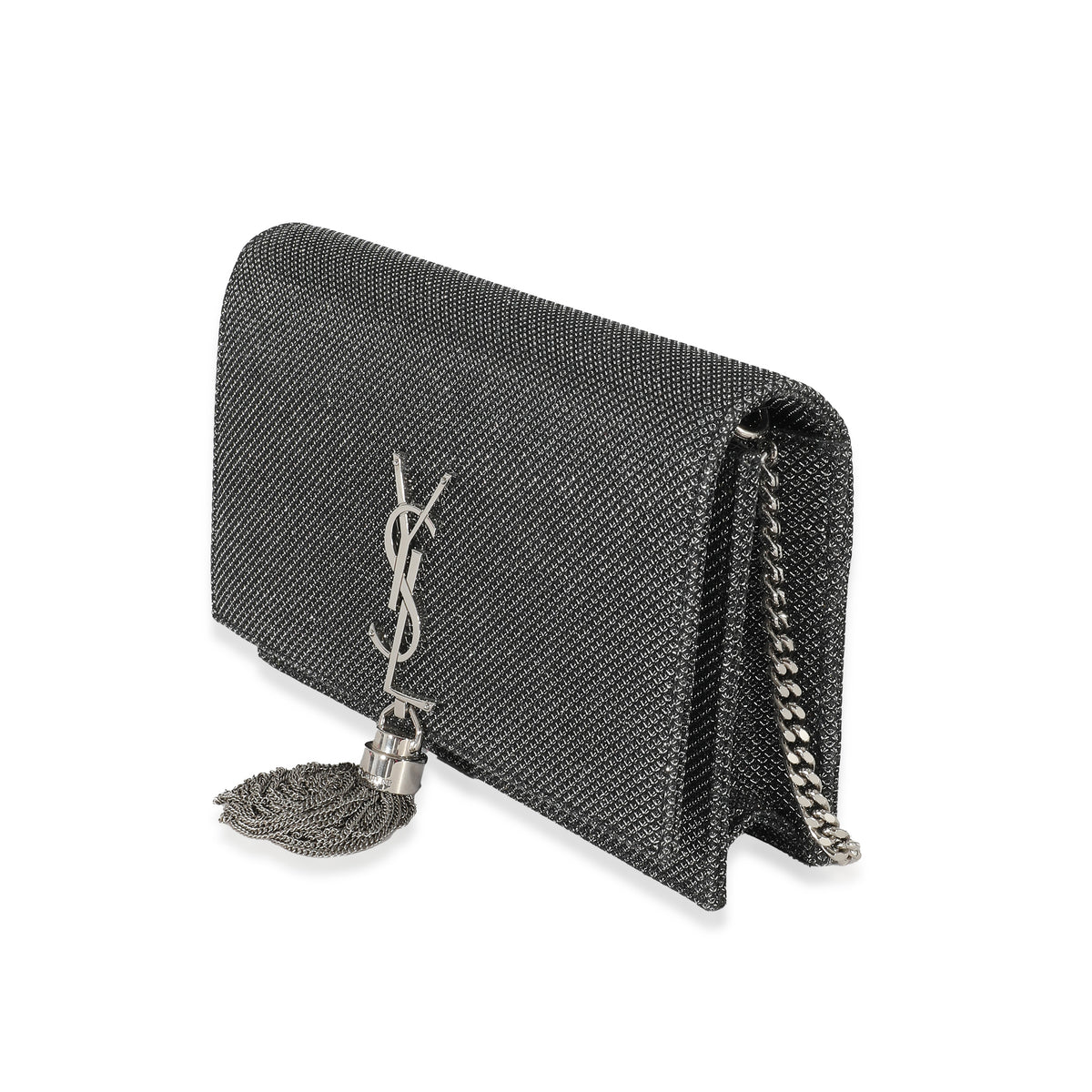 Silver Embossed Kate Tassel Chain Wallet