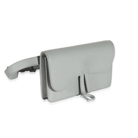 Grey Calfskin Saddle Belt Pouch