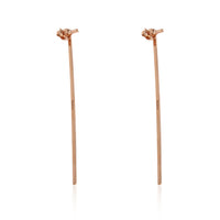 Tiffany T Elongated Wire Bar  Earrings in 18K Rose Gold 0.47 CTW