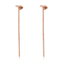 Tiffany T Elongated Wire Bar  Earrings in 18K Rose Gold 0.47 CTW