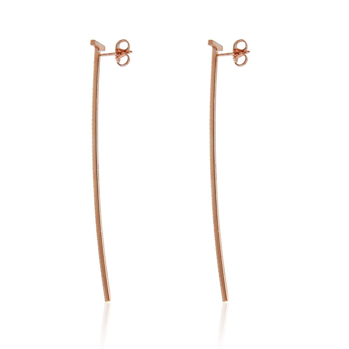 Tiffany T Elongated Wire Bar  Earrings in 18K Rose Gold 0.47 CTW